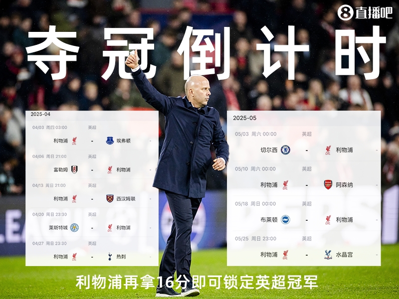 奪冠倒計時(shí)？槍手三場(chǎng)不勝落后榜首15分，利物浦再拿16分即可奪冠