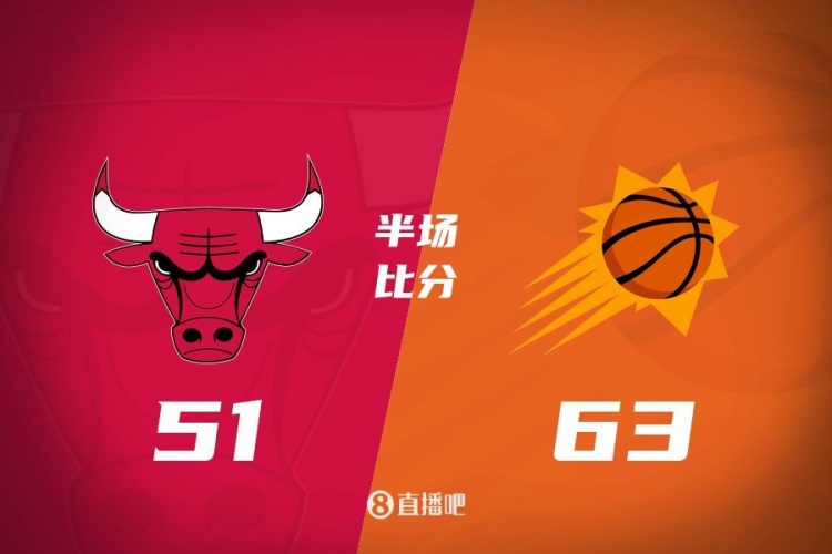 半場(chǎng)戰報-太陽(yáng)63-51領(lǐng)先公牛12分 杜蘭特17分 理查茲14分
